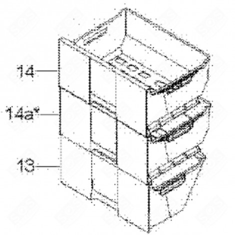 MITTELSCHUBLADE (KENNZEICHEN 14A) KÜHLSCHRANK, GEFRIERSCHRANK - 579F28