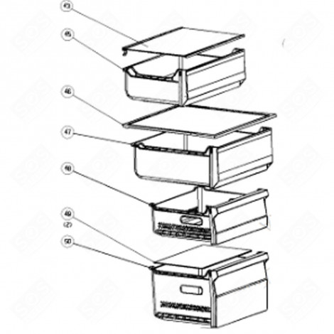 GEMÜSEBEHÄLTER (KENNZEICHEN 45) KÜHLSCHRANK, GEFRIERSCHRANK - 131J39