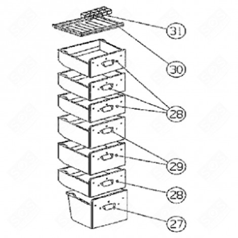 SCHUBLADE (REFERENZ 28) KÜHLSCHRANK, GEFRIERSCHRANK - 580C67