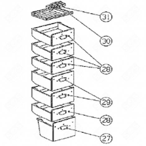 SCHUBLADE (REFERENZ 27) KÜHLSCHRANK, GEFRIERSCHRANK - 580C44