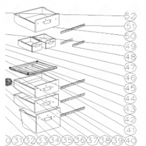 GEMÜSEBEHÄLTER (KENNZEICHNUNG 47) KÜHLSCHRANK, GEFRIERSCHRANK - 84363