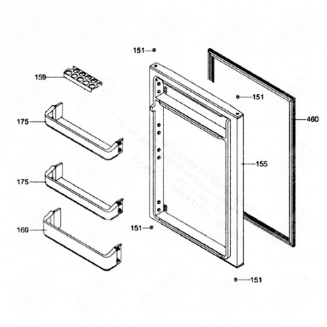 FLASCHENABLAGE (KENNUNG 160) ORIGINAL KÜHLSCHRANK, GEFRIERSCHRANK - C00534063