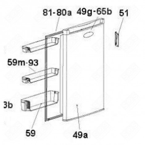 TÜRGRIFF (BEZUGSPUNKT 51) KÜHLSCHRANK, GEFRIERSCHRANK - 49045705