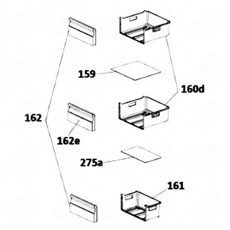 UNTERKORB (REP. 161) KÜHLSCHRANK, GEFRIERSCHRANK - 49043972