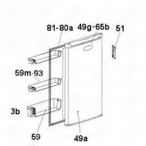 FLASCHENFACH (KENNZEICHNUNG 59) KÜHLSCHRANK, GEFRIERSCHRANK - 49045703