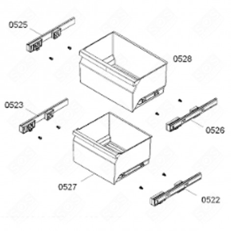 GEMÜSEBEHÄLTER (BEZUG 528) ORIGINAL KÜHLSCHRANK, GEFRIERSCHRANK - 12006817