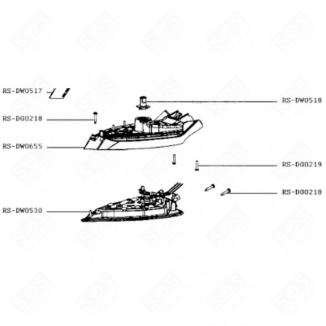 KOMPLETTE SOHLE (KENNZEICHNUNG RS-DW0530) BÜGELEISEN, DAMPFBÜGELSTATION - RS-DW0530