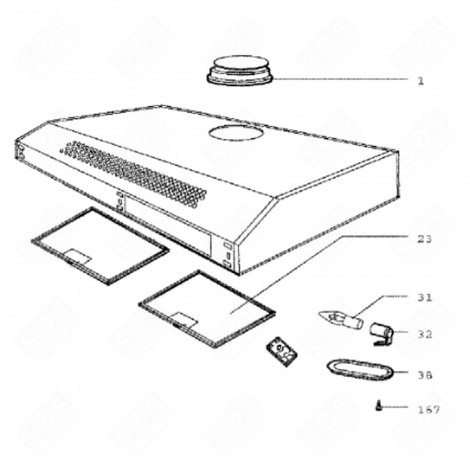 ADAPTER (KENNZEICHEN 1) DUNSTABZUGSHAUBE - 95X6433