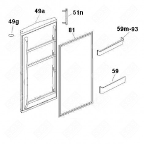 KÜHLSCHRANKTÜR DICHTUNG (KENNZEICHNUNG 81) KÜHLSCHRANK, GEFRIERSCHRANK - 49028138 