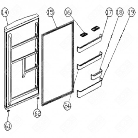 TÜR DICHTUNG (KENNZEICHEN 15) KÜHLSCHRANK, GEFRIERSCHRANK - AS0006429