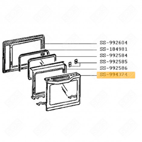 GLAS + GRIFF + HALTERUNG (REFERENZ SS-994374) 465X347 MM BACKOFEN, KÜCHENHERD - SS-994374