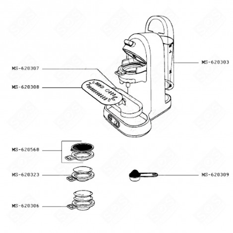 2-KAPSELHALTERUNG (KENNZEICHNUNG MS-620306) KAFFEEMASCHINE, ESPRESSOMASCHINE - MS-620306