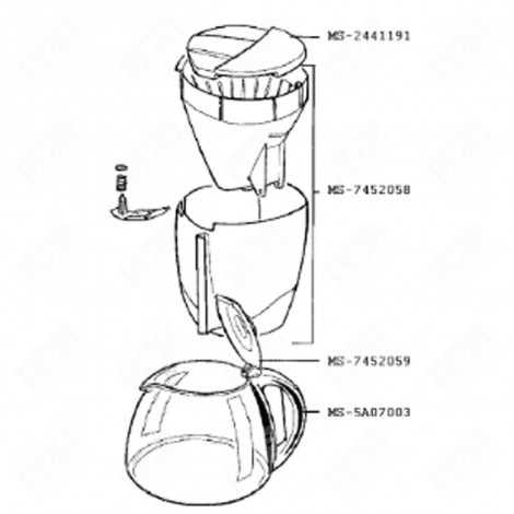 FILTERTÜR (KENNZEICHNUNG MS-7452058) KAFFEEMASCHINE, ESPRESSOMASCHINE - MS-7452058