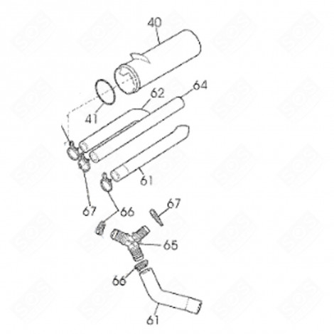 BEHÄLTERSCHLAUCH (KENNZEICHNUNG 62) ORIGINAL WASCHMASCHINE - 1343723001