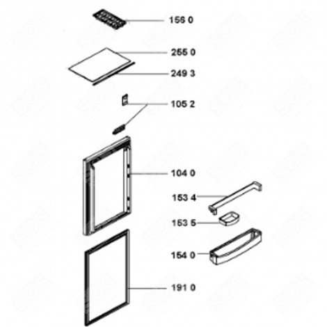 TÜRFACH (KENNZEICHNUNG 153 5) KÜHLSCHRANK, GEFRIERSCHRANK - 481241828301