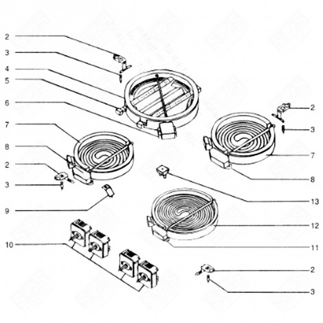 RESTWIDERSTANDSHALTERUNG (KENNZEICHNUNG 2) KOCHPLATTEN, HERDPLATTEN, KOCHFELD - C00125230