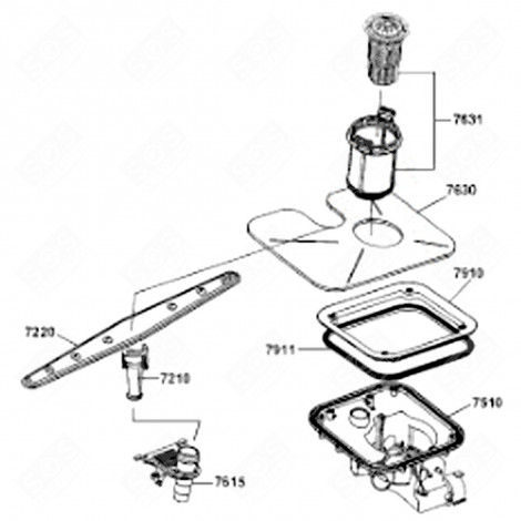 FILTER (KENNZEICHNUNG 7610) GESCHIRRSPÜLER, SPÜLMASCHINE - 481290508556