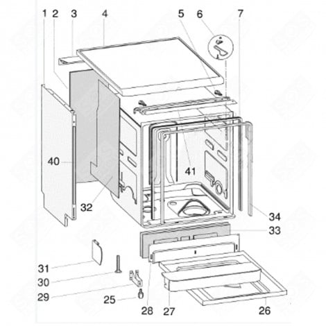 MITTELLEISTE HINTEN (KENNUNG 3) GESCHIRRSPÜLER, SPÜLMASCHINE - C00093692