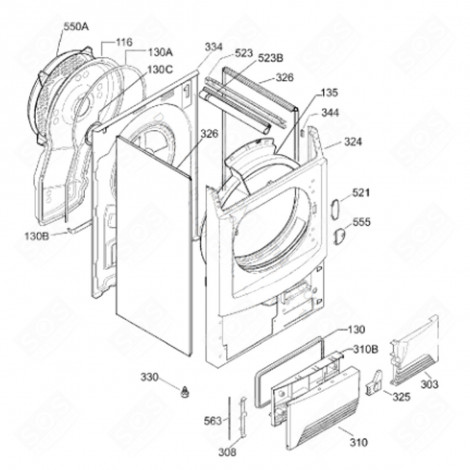 RAMPENHALTERUNG (KENNZEICHNUNG 523B) WASCHMASCHINE - 1254160029