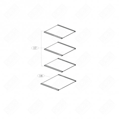 FACHBODEN, GEFRIERTEIL (REFERENZ 18) 300X207,7 MM KÜHLSCHRANK, GEFRIERSCHRANK - 0060854305P, 49120136 