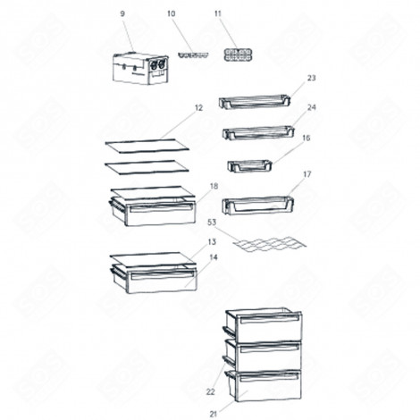 ABLAGE, REGAL (KENNZEICHEN 12) KÜHLSCHRANK, GEFRIERSCHRANK - AS0071089