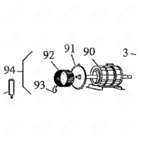 VENTILATORMOTOR (KENNZEICHEN 90) WÄSCHETROCKNER - 42304