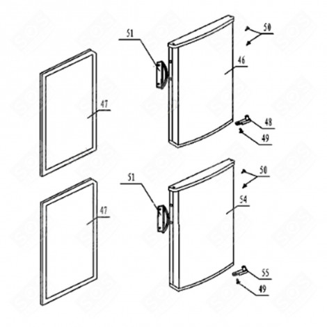 KÜHLSCHRANKTÜR DICHTUNG (KENNZEICHNUNG 47) KÜHLSCHRANK, GEFRIERSCHRANK - 4055084109