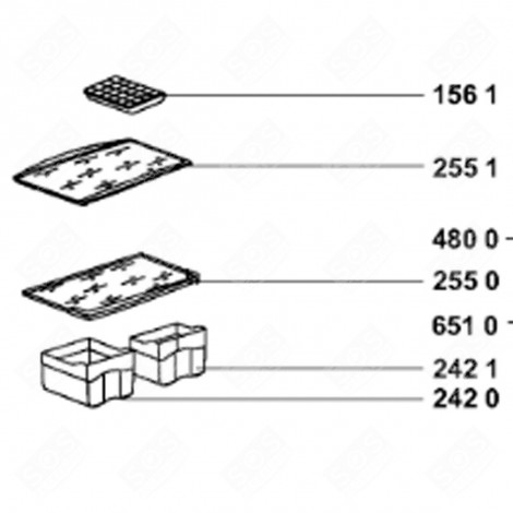 ABLAGE, REGAL GEMÜSEBEHÄLTER (KENNZEICHNUNG 255 0) KÜHLSCHRANK, GEFRIERSCHRANK - 481245088312