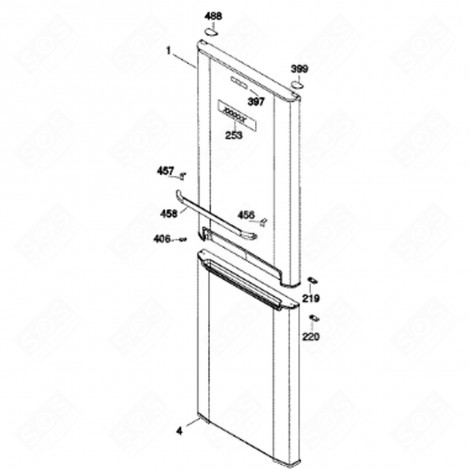 ABDECKUNG (REFERENZ 457) KÜHLSCHRANK, GEFRIERSCHRANK - 41X2154