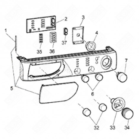 ARMATURENBRETT + GRIFF (KENNZEICHEN 5) WASCHMASCHINE - C00095006