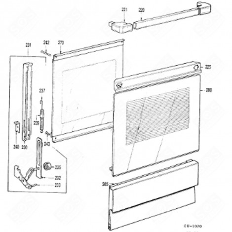 TÜRSTÜTZE (KENNZEICHNUNG 230) BACKOFEN, KÜCHENHERD - 71X7705