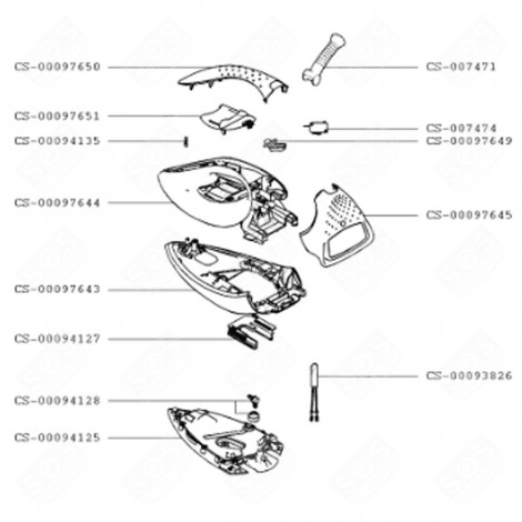 OBERSEITE DES GRIFFS (KENNUNG CS-00097650) BÜGELEISEN, DAMPFBÜGELSTATION - CS-00097650