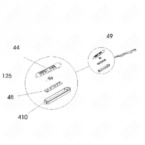 BEDIENELEMENT (KENNZEICHNUNG 44) ORIGINAL DUNSTABZUGSHAUBE - 4055071486