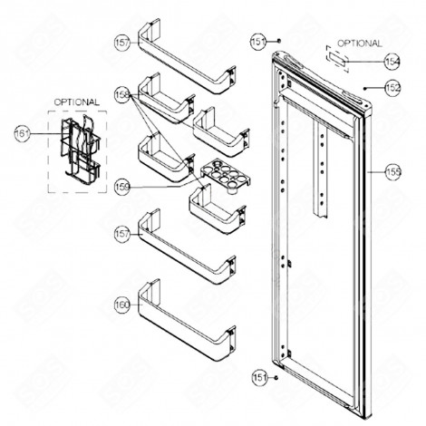 KÜHLSCHRANKTÜR WEISS (KENNZEICHEN 155) KÜHLSCHRANK, GEFRIERSCHRANK - 20600422