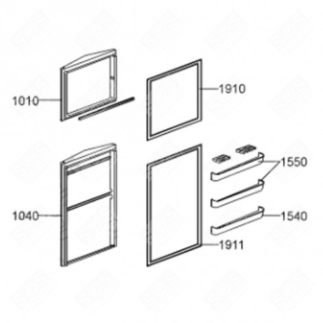 TÜRDICHTUNG (KENNZEICHNUNG 1911) KÜHLSCHRANK, GEFRIERSCHRANK - 480132100014, C00323164