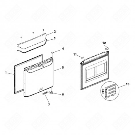 GEFRIERFACH-TÜR (KENNZEICHEN 5) KÜHLSCHRANK, GEFRIERSCHRANK - C00117783