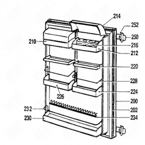 FLASCHENAUFHÄNGER (KENNZEICHEN 232) KÜHLSCHRANK, GEFRIERSCHRANK - 45X1097