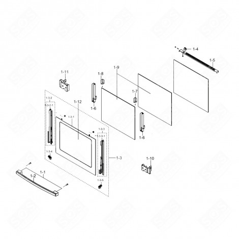 KOMPLETTE ORIGINALTÜR BACKOFEN, KÜCHENHERD - DG94-00076Y