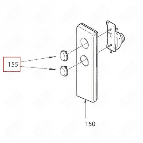 BEDIENELEMENT NUMMER 155 EINZELN MIKROWELLE, MIKROWELLENHERD - AS0058896