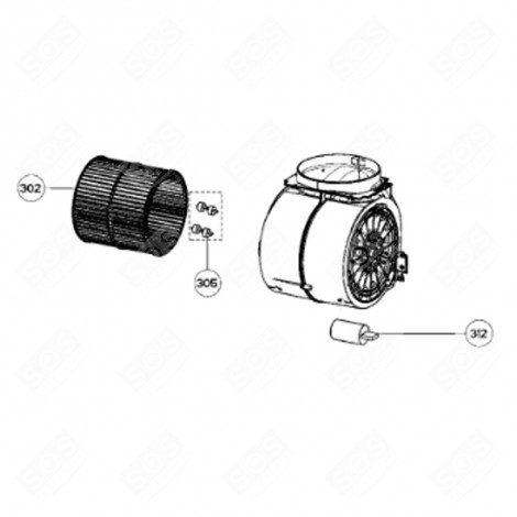 TURBINE (MARKIERUNG 302) DUNSTABZUGSHAUBE - 50297105004