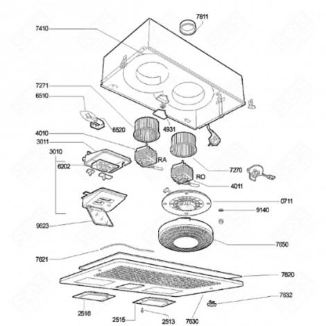 ORIGINAL-MOTOR (KENNZEICHEN 4011) DUNSTABZUGSHAUBE - 481236118561