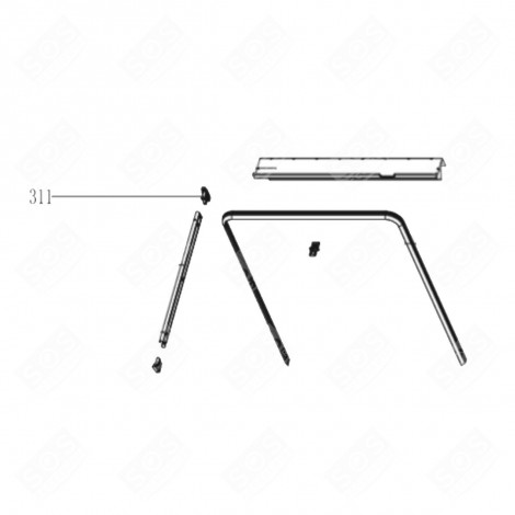 HINTERER KORBSTOPPER (KENNZEICHEN 311) GESCHIRRSPÜLER, SPÜLMASCHINE - LA001130