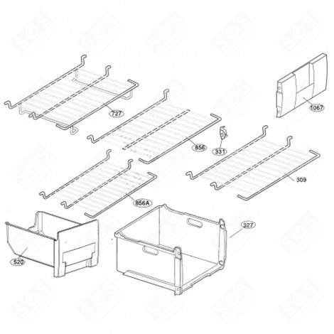 ABLAGE, REGALFACH (KENNZEICHNUNG 856A) KÜHLSCHRANK, GEFRIERSCHRANK - 4811700200