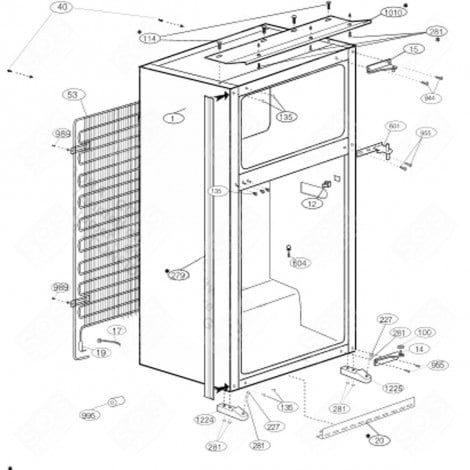 UNTERE SCHARNIERE (KENNZEICHEN 14) KÜHLSCHRANK, GEFRIERSCHRANK - 4394600100