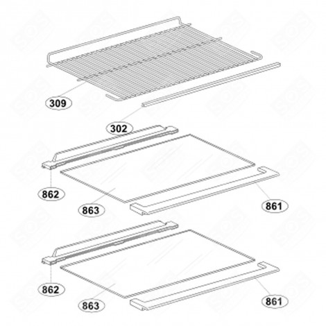 ABLAGE, REGAL (KENNZEICHNUNG 309) 460X288 MM KÜHLSCHRANK, GEFRIERSCHRANK - 4237320300