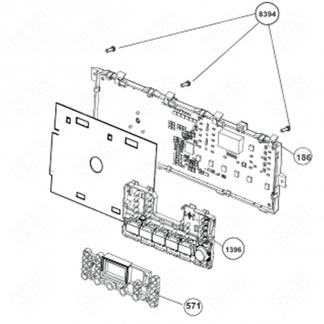 ELEKTRONISCHE KARTE, LEISTUNGSMODUL (KENNZEICHEN 186) WASCHMASCHINE - 2822410021