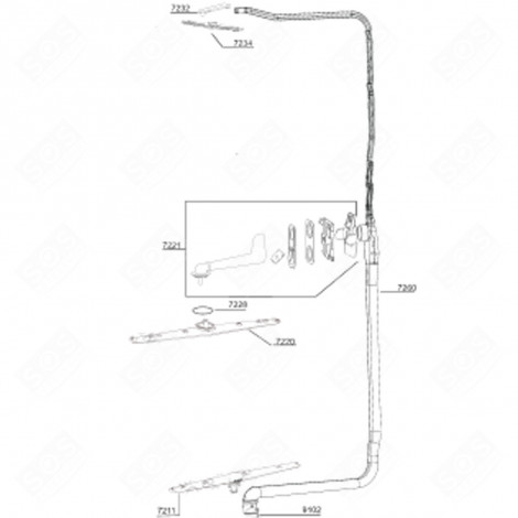 ZULAUFSCHLAUCH (KENNZEICHNUNG 7260) GESCHIRRSPÜLER, SPÜLMASCHINE - 1738001300