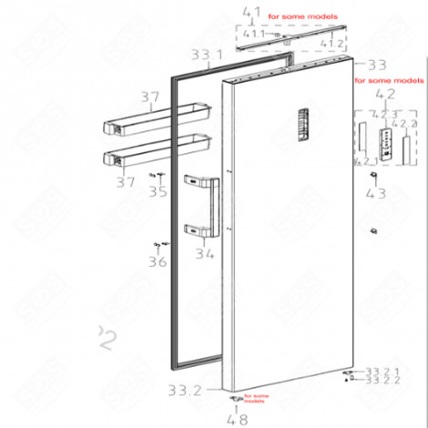 TÜR DICHTUNG (KENNZEICHNUNG 33.1) KÜHLSCHRANK, GEFRIERSCHRANK - FR000543