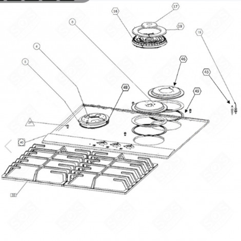 WOK-ZÜNDKERZE (BEZUGSNUMMER 43) BACKOFEN, KÜCHENHERD - CU000857