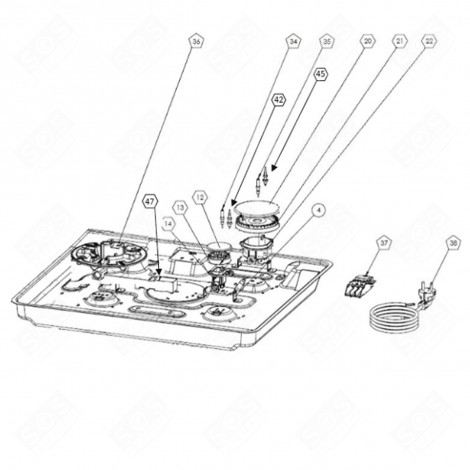 WOK-BRENNERHALTERUNGSDICHTUNG (REFERENZ 48) BACKOFEN, KÜCHENHERD - CU005083